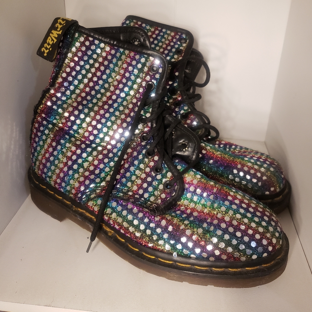 Dr Martins Rare Vintage 1990s 90s Club kid Disco Ball Boots
